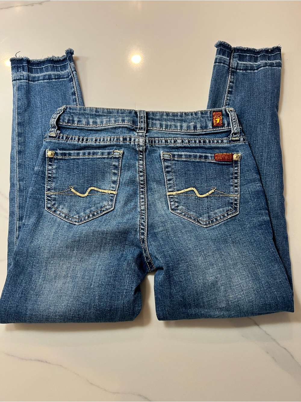 Girls Blue Denim Jeans with Back Pocket Stitching